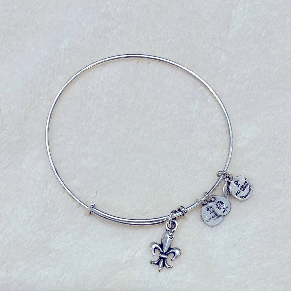 Alex and Ani Fleur de Lis Charm Bangle
